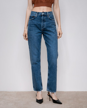 AGOLDE Синие джинсы 90's Pinch Waist с эффектом потертости A154F1141