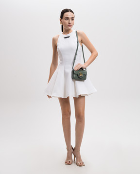Balmain Біла сукня міні з патчем логотипа EF1R5087MG61