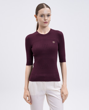Twinset Фіолетовий топ в рубчик 252TP3240