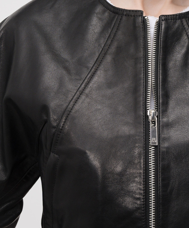 Helmut Lang Черная кожаная куртка P01HW102 изображение 5