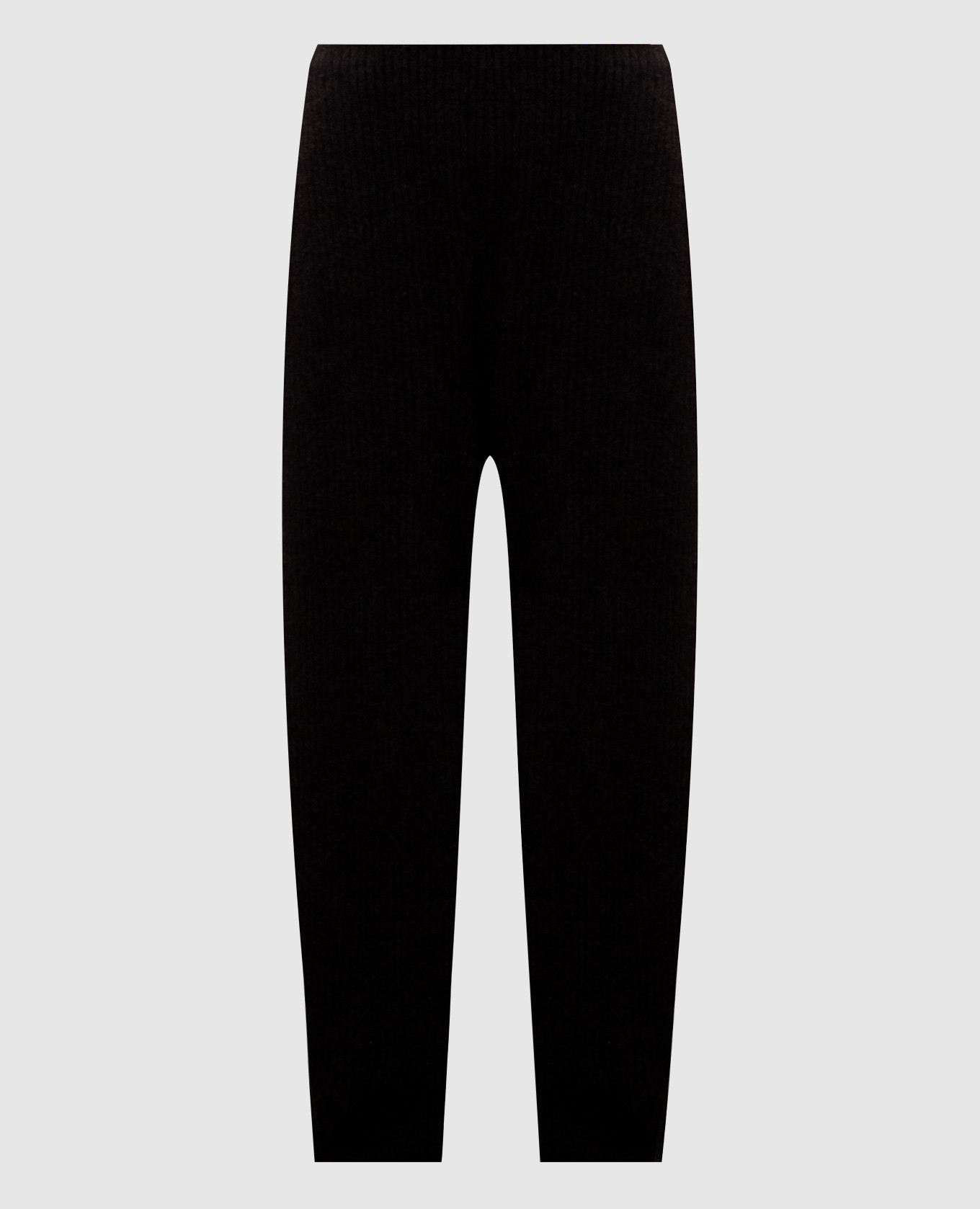 

Коричневые брюки в рубчик с шерстью, Коричневый, Зауженные брюки