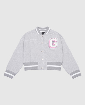 Givenchy Детский серый бомбер с логотипом H30416612
