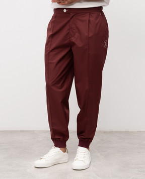 Brunello Cucinelli Спортивные брюки с вышивкой эмблемы MB4223580T
