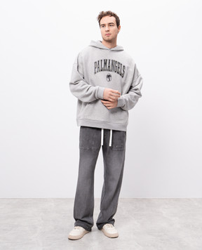 Palm Angels Серые худи с принтом логотипа PMBB155S25FLE001m