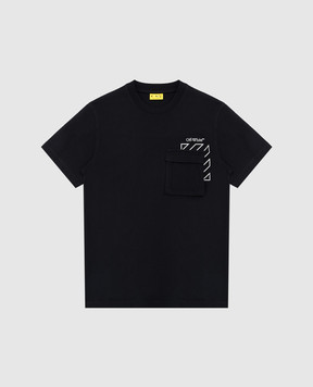 Off-White Детская черная футболка с принтом логотипа OBAA016S25JER001