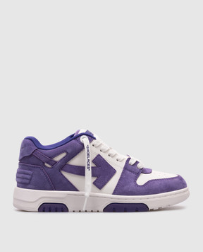 Off-White Фіолетові шкіряні кросівки Out Of Office OWIA259S25LEA006