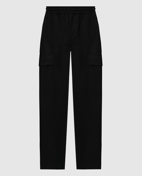 Dolce&Gabbana Чорні штани карго з вовни GP0L3TGI872