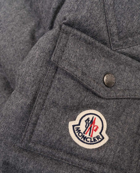 Moncler ENFANT Сірий пуховик Montgenevre з вовною K29541A0002154272