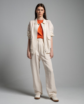 Woolrich Бежевые брюки с льном CFWWTR0151FRUT3043