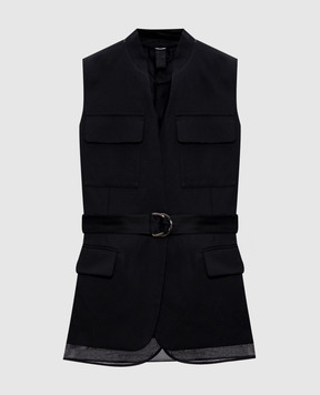 Brunello Cucinelli Черный жилет с льном MH5447344