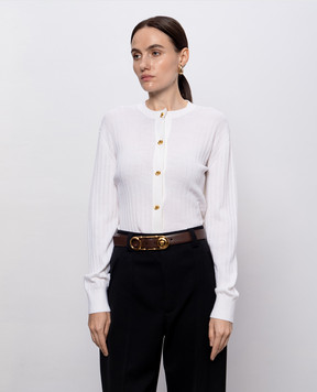 Versace Коричневий шкіряний ремінь з пряжкою у формі шпильки 1005786DV3T