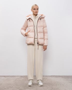 Moncler Рожева пухова куртка з нашивкою логотипа K20931A00068597YG