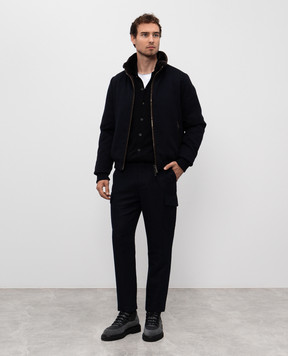 Brunello Cucinelli Синий карго с льном MH255E1890
