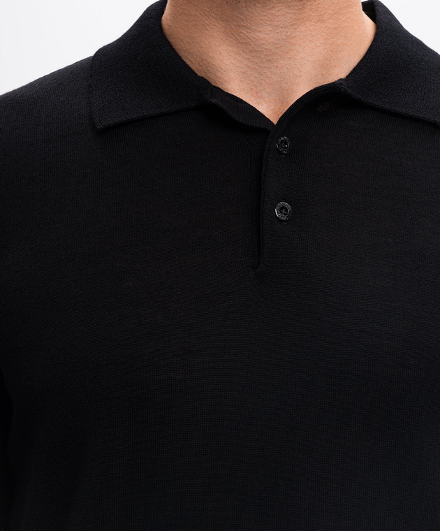 Stone Island Черное поло со съемным патчем логотипа 8115571FC изображение 5