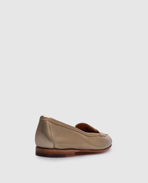 Santoni Золотистые кожаные лоферы WUNY71031SA4SLLX