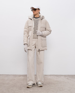 Brunello Cucinelli Синя футболка з відворотами M0T18BD200