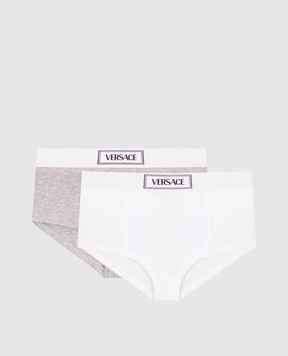 Versace Дитячий набір трусиків в рубчик з логотипом 10187821A13344