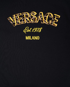 Versace Дитячий чорний світшот з фактурним логотипом Versace Wild 10000491A12563