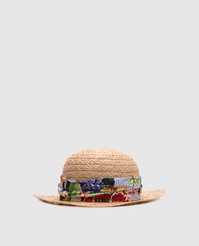 Dolce&Gabbana Детская бежевая шляпа из рафии LB4H77G7O7R