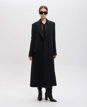 PROENZA SCHOULER Чорне двобортне пальто Reed з вовни R2441002BAW148