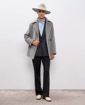 Max Mara Сіре пальто ARIANO з вовни ARIANO
