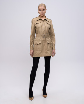 Tom Ford Сукня-сорочка кольору хакі SAFARI з шовком AB3431FAX1215