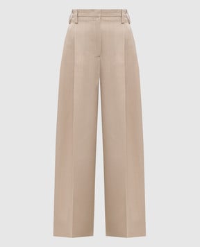 Jil Sander Бежевые брюки с шелком J03KA0292J65005