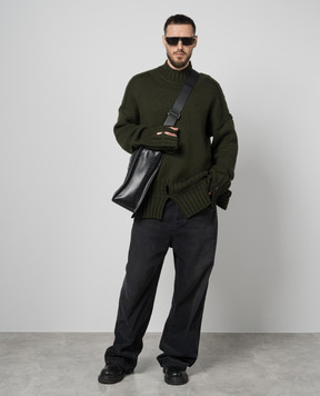 Balenciaga Черные джинсы с патчем логотипа. 773763TPW58