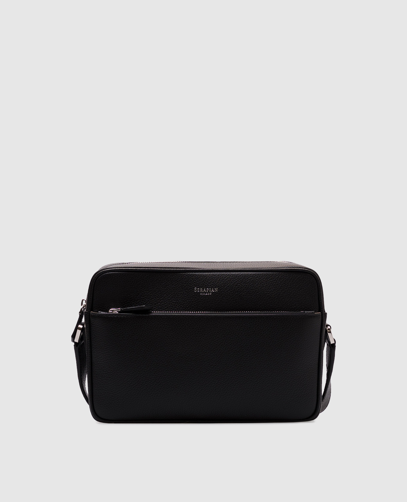 Черная кожаная сумка EAST WEST с логотипом