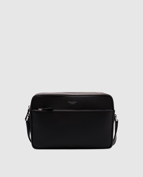 Serapian Черная кожаная сумка EAST WEST с логотипом SRCMOMML735925A001