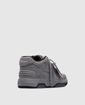 Off-White Сірі шкіряні кросівки Оut Оf Оffice з вінтажним ефектом OMIA189S25LEA006