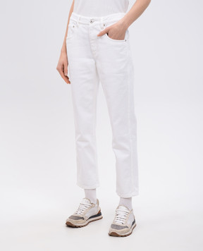 Brunello Cucinelli Білі джинси з патчем логотипа M0H81P5847