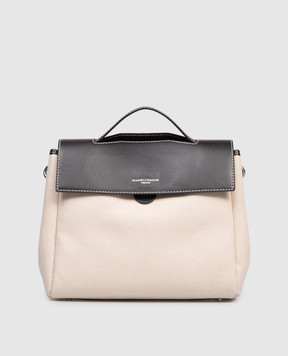 Gianni Chiarini Бежева комбінована сумка-сетчел Clio BS11620SALPL