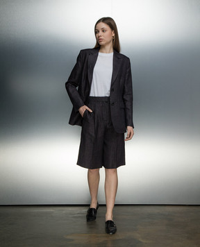 Agnona Коричневі бермуди з льону T80702YU3014