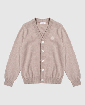 Brunello Cucinelli Детский бежевый кардиган из кашемира B22M10016B