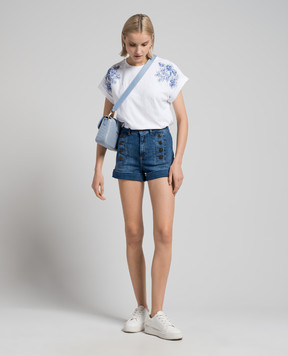 Twinset Сині джинсові шорти з логотипом 241TP2663