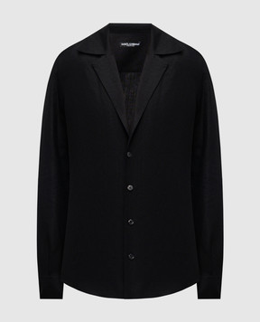 Dolce&Gabbana Чорна сорочка з льону G5MX5TFU4MC