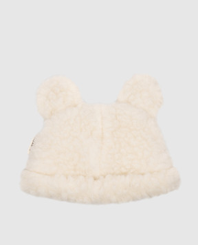 Binibamba Дитяча біла шапка Teddy з вовни мериноса TEDDYHAT
