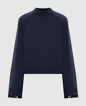 Brunello Cucinelli Синій светр з вовни, кашеміру та шовку M16521800