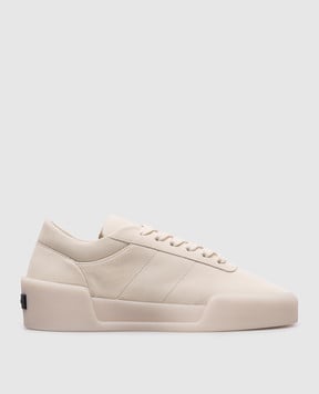 Fear of God Бежевые кроссовки Aerobic Low из нубука с логотипом FGE280101NUBw