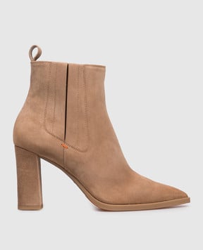 Santoni Бежеві замшеві ботильйони WTEX71165PC4NAEA