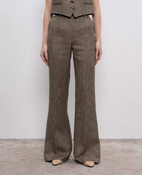 Loro Piana Брюки цвета хаки Korbin из льна. FAP0496
