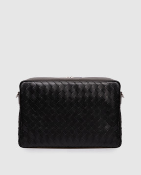 Bottega Veneta Чорна шкіряна сумка з плетінням 843857V2HL1