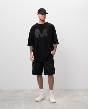 Maison Margiela MM6 Чорна футболка з принтом логотипа SH0GC0048S24312