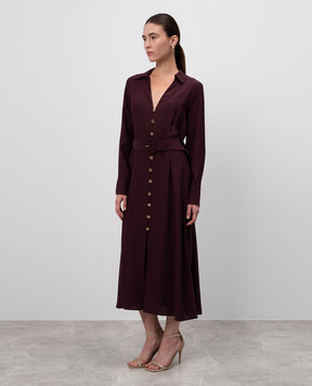 Twinset Бордова сукня-сорочка з логотипом 242TT2320