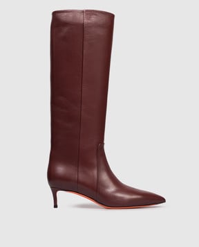 Santoni Бордові шкіряні чоботи WSLQ71756HI2NHPE