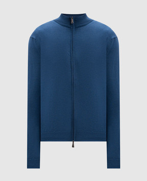 Cashmere&Whiskey Синий кардиган из шерсти мериноса 97396