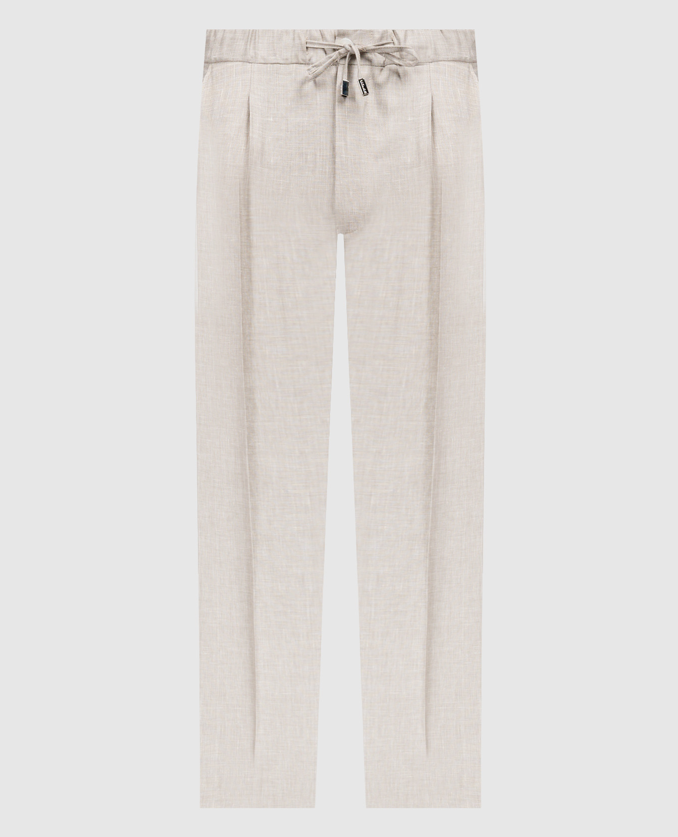 Beige pants made of linen, wool and silk