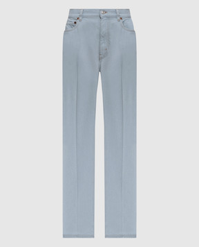 Victoria Beckham Блакитні джинси з патчем логотипа 1225DJE006215A