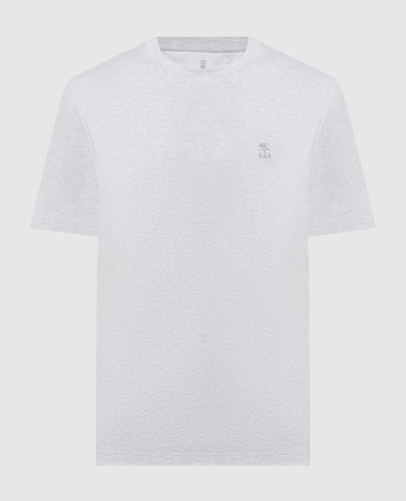 

Серая меланжевая футболка с вышивкой логотипа логотип, Серый, Футболки